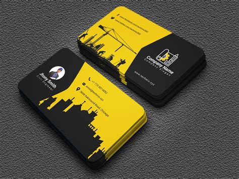 Civil Engineer Business Card Design | Visiting card design, Business ...