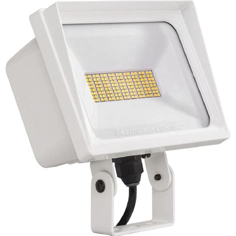 Lithonia Lighting QTE 40-Watt White Outdoor Integrated LED Flood Light ...