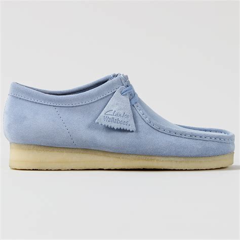 Clarks Originals Mens Wallabee Shoes Pastel Blue Suede