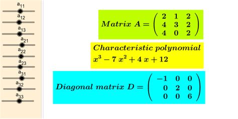 Matrix Diagonalization – GeoGebra