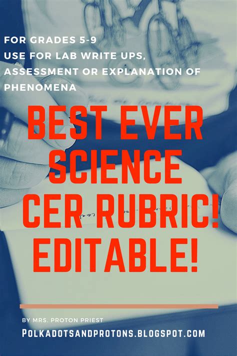 Best Ever Science CER Rubric is now EDITABLE! | Polka Dots and Protons ...