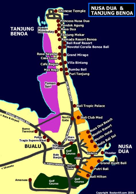 Detail Nusa Dua Map for Holidays Lover | Bali Weather Forecast and Bali ...