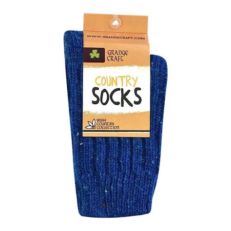 Irish Country Men's Wool Socks - Blue | Celtic Clothing Company