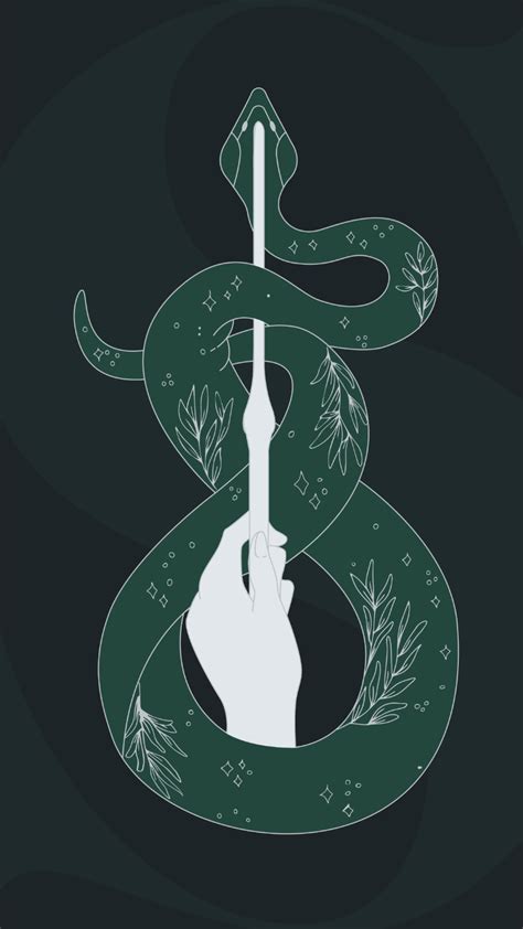 Slytherin Wallpaper | Слизерин, Хогвартс, Иллюстрации гарри поттер