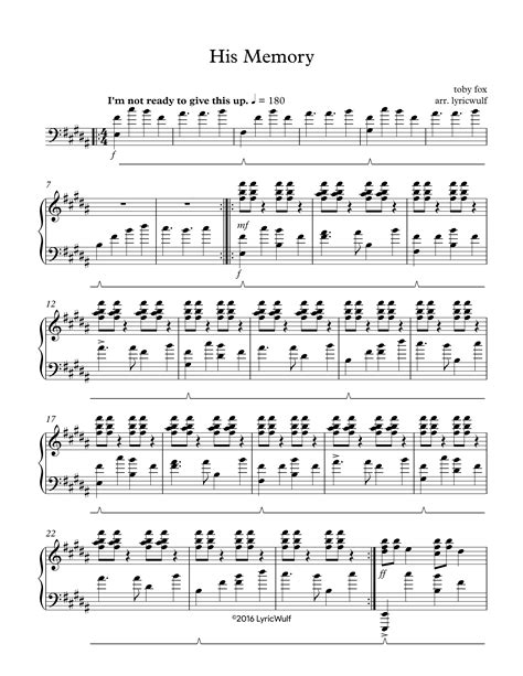 His Memory – Undertale sheet music | Sheethost