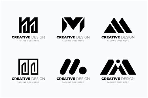 Free Vector | Flat design m logo template collection