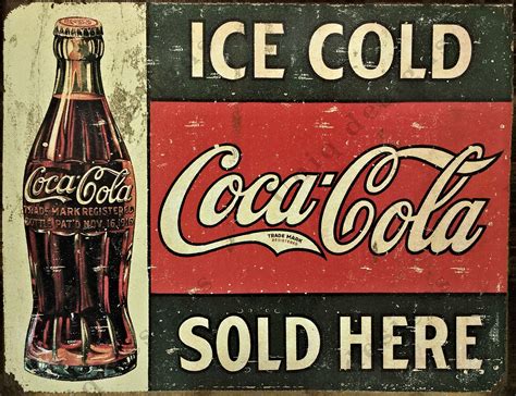 Buy UNiQ Designs Metal Coke Tin Sign Coca Cola Wall Decor Retro s Coca ...