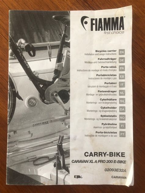 Fiamma ebike rack for caravan Aframe Carry Bike Caravan XL A Pro 200 E ...