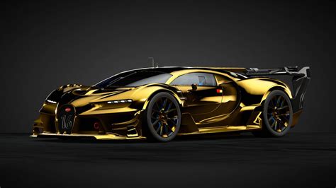 Download Cool Bugatti Vision Gran Turismo Gold Wallpaper | Wallpapers.com