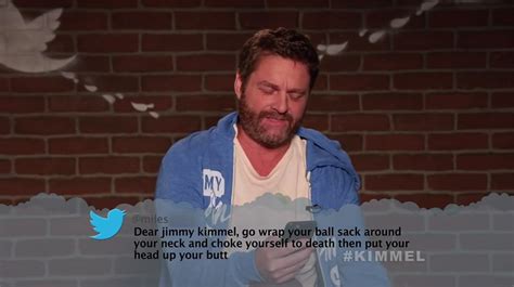 Zach Galifianakis from Celebrity Mean Tweets From Jimmy Kimmel Live ...