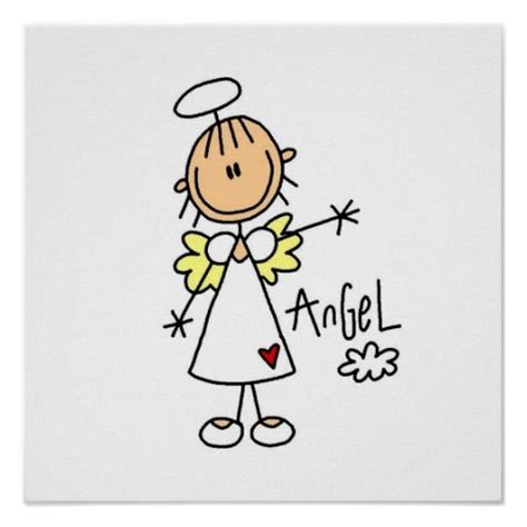 Stick Figure Angel T-shirts and Gifts Poster | Zazzle | Stick figures ...