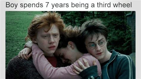 Download Funny Harry Potter Meme Trio Hugging Picture | Wallpapers.com