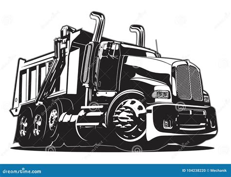 Dump Truck Continuous Line Drawing. One Line Art Of Commercial Vehicle ...