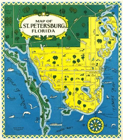 Map of Saint Petersburg, Florida, mid 1900s