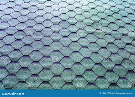 Fragment of Green Shingle Tile Texture Roof for Background Stock Photo ...