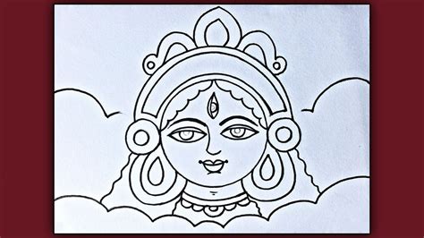 How To Draw Durga Maa Easy ~ Durga Drawing Maa Draw Devi Beautiful ...