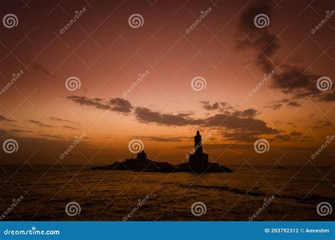 Lanscape View of the Vivekananda Rock Memorial and Sunrise Stock Photo ...