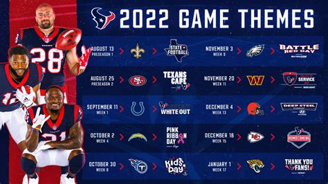 The Houston Texans today are announcing the themes for each home game ...