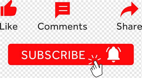 Youtube red like share subscribe comments button icons, png | PNGWing