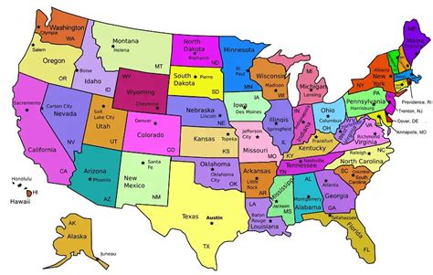 Us States And Capitals List