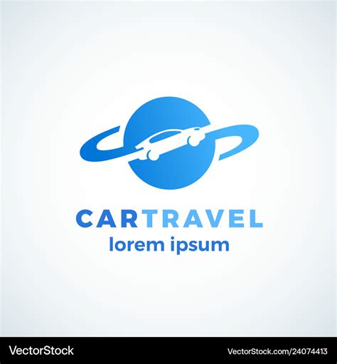 Car travel abstract sign symbol or logo Royalty Free Vector