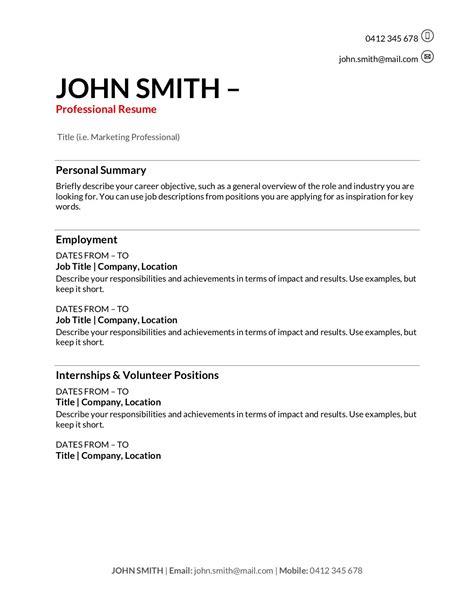 Free Resume Templates [Download]: How to Write a Resume in 2024 ...