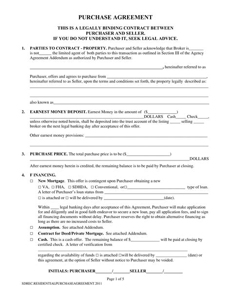 Purchase Agreement Contract Form - 18+ Examples, Format, Pdf