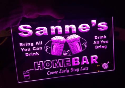 Personalized home bar sign | Light Signs Cave