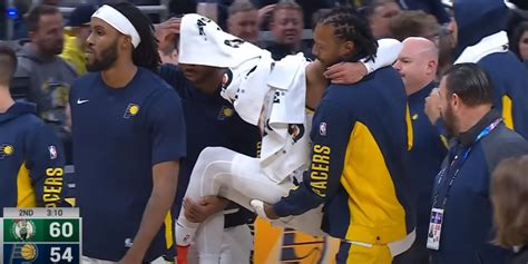 VIDEO: Pacers star Tyrese Haliburton had to be carried off court after ...