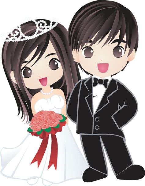 Wedding Couple Cartoon Vector Art, Icons, and Graphics for Free Download