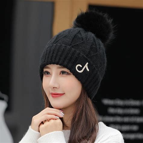 💰Kjøp Winter Hats for Women Tik Tok Knitted Beanie Hat Girl's Cap Thick ...