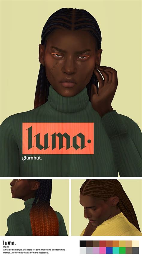 Luma | Glumbut on Patreon | Sims hair, Sims 4 black hair, Tumblr sims 4