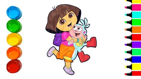 drawing dora buji and coloring || how to draw dora the explorer - YouTube