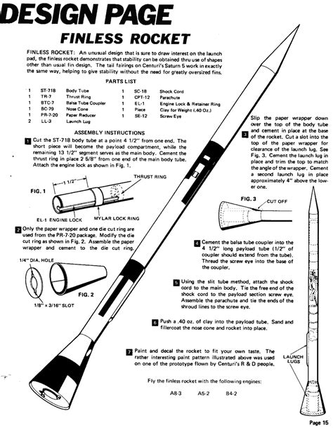 Model Rocket Building: Centuri Finless Rocket Plans from Jim Z's