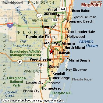 Hialeah Map - TravelsFinders.Com