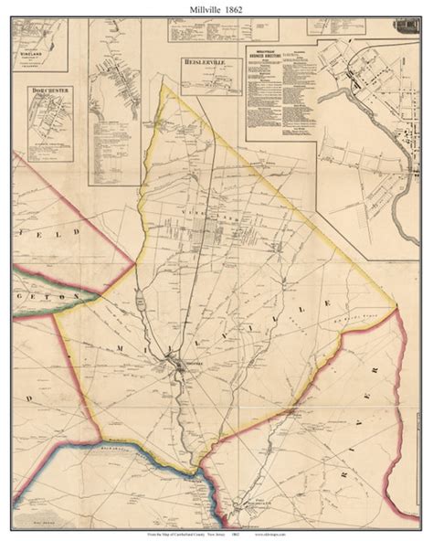 Millville - , New Jersey 1862 Old Town Map Custom Print - Cumberland Co ...