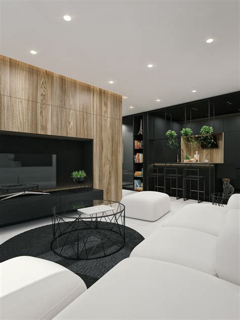 Black And White Interior Design Ideas: Modern Apartment by ID White ...