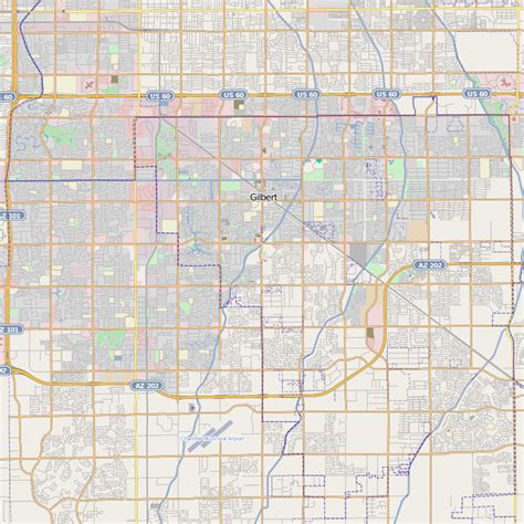 Map of Gilbert town, Arizona - TravelsMaps.Com