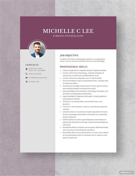 FREE Psychologist Resume Templates - Download in Word, Apple Pages ...