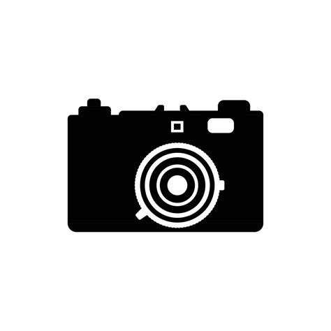 Camera Silhouette. Black and White Icon Design Element on Isolated ...