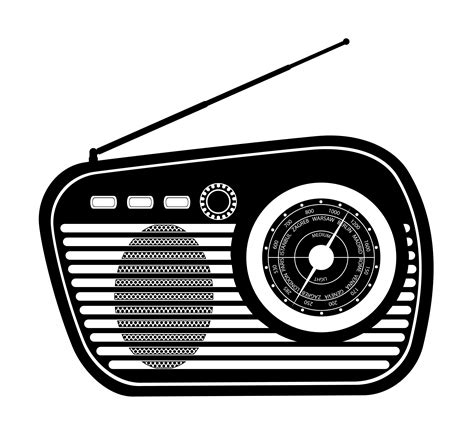 radio old retro vintage icon stock vector illustration black outline ...