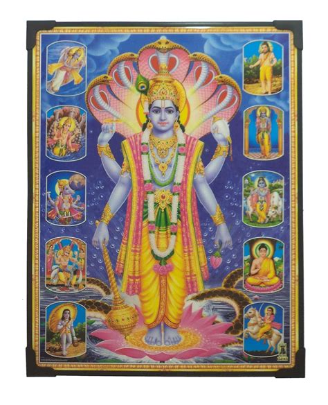 Lord Vishnu 10 Avatars Photo Beading Frame ( 29 cm x 22.5 cm x 1 cm ...