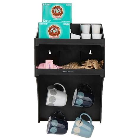 Mind Reader Wall Mount Coffee Condiment Organizer with 4-Hooks COWMNT ...