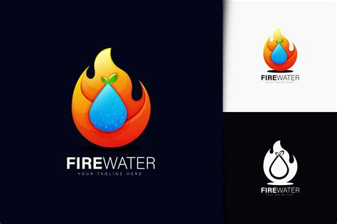 Fire and water logo design with gradient 4584002 Vector Art at Vecteezy