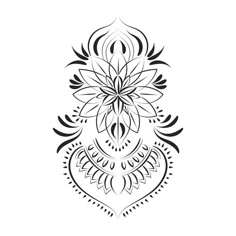 Floral Tattoo Design for print 10217440 Vector Art at Vecteezy