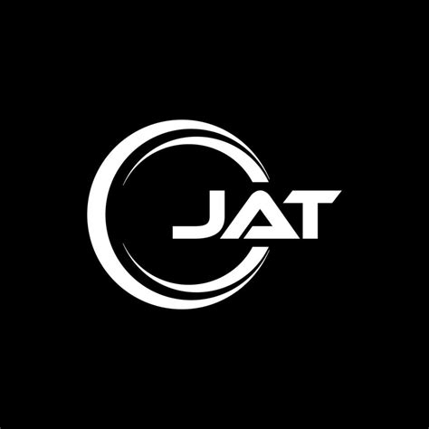 JAT letter logo design with black background in illustrator. Vector ...