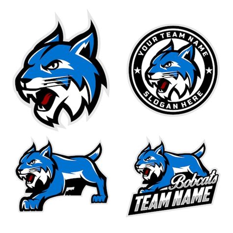 Premium Vector | Set of bobcats mascot logo for sport team mascot logo.