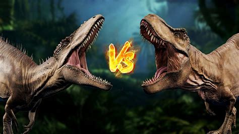 T-Rex vs Carcharodontosaurus Fight | Jurassic World Evolution Dinosaur ...