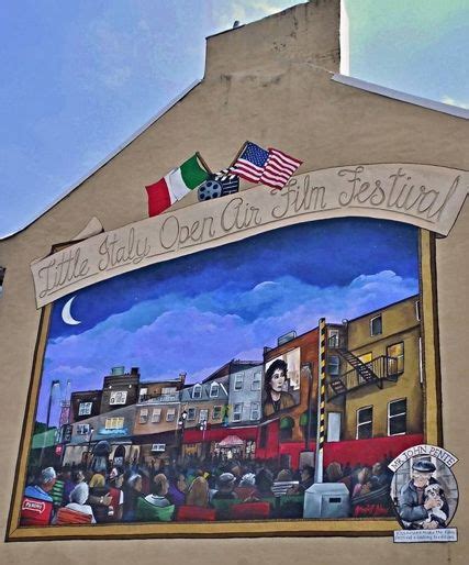 Mural Little Italy Baltimore Maryand depicting Open Air Film Festival ...