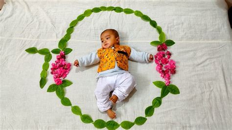 7 month baby boy photoshoot idea/flowers decoration idea ...